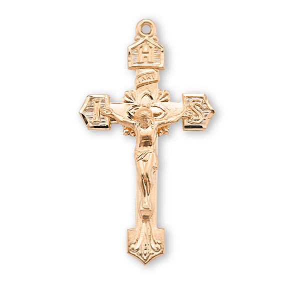 Gold Over Sterling Silver IHS Crucifix