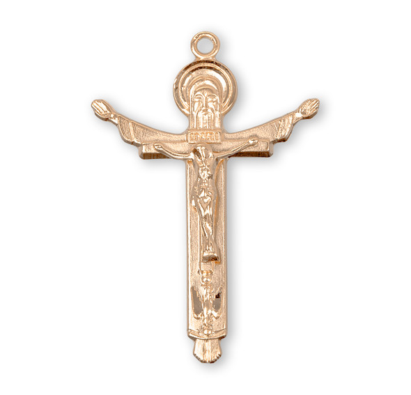 Holy Trinity Gold Over Sterling Silver Crucifix