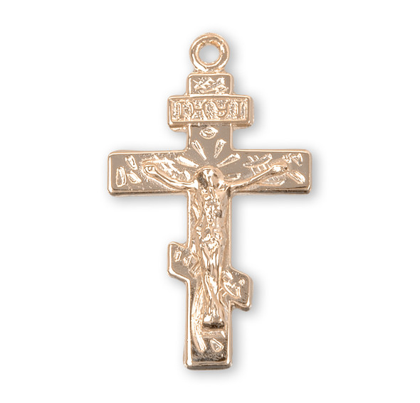 Byzantine Gold Over Sterling Silver Crucifix