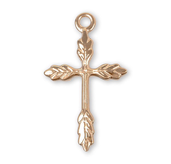Gold Over Sterling Silver Wheat Cross
