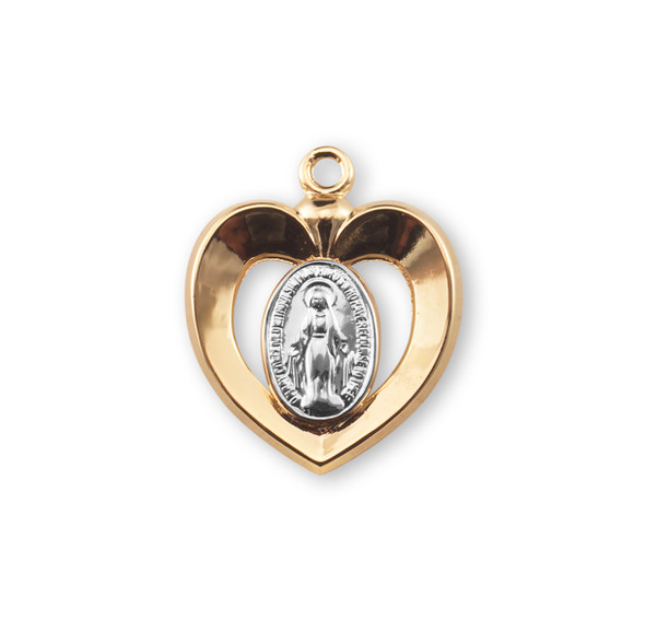 Gold Over Sterling Silver Two-Tone Miraculous Medal