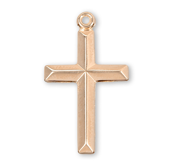 Gold Over Sterling Silver Angle Edged Cross