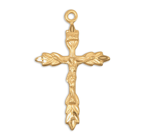 Gold Over Sterling Silver Wheat Crucifix