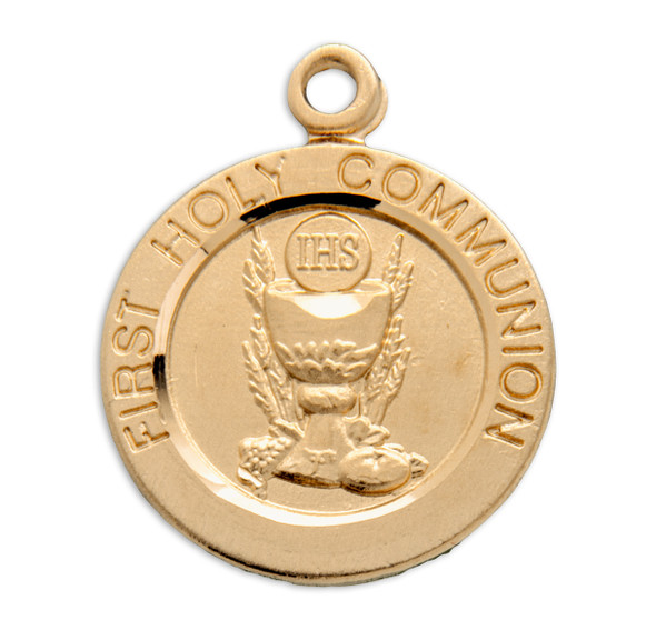 Gold Over Sterling Silver First Holy Communion Pendant Gold Over Sterling Silver First Holy Communion Pendant