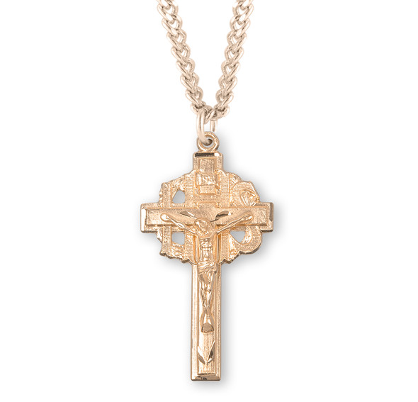 Pierced Gold Over Sterling Silver Crucifix