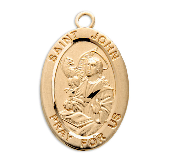 Patron Saint John the EvAngelist Oval Sterling Silver Medal