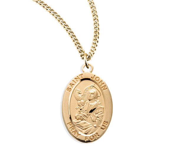 Patron Saint John the EvAngelist Oval Sterling Silver Medal