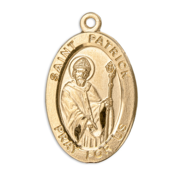 Patron Saint Patrick Oval Gold Over Sterling Silver Medal