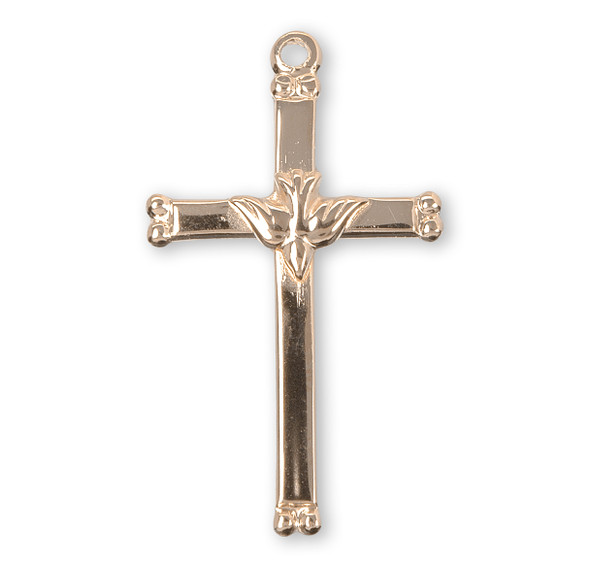 Gold Over Sterling Silver Cross with Holy Spirit