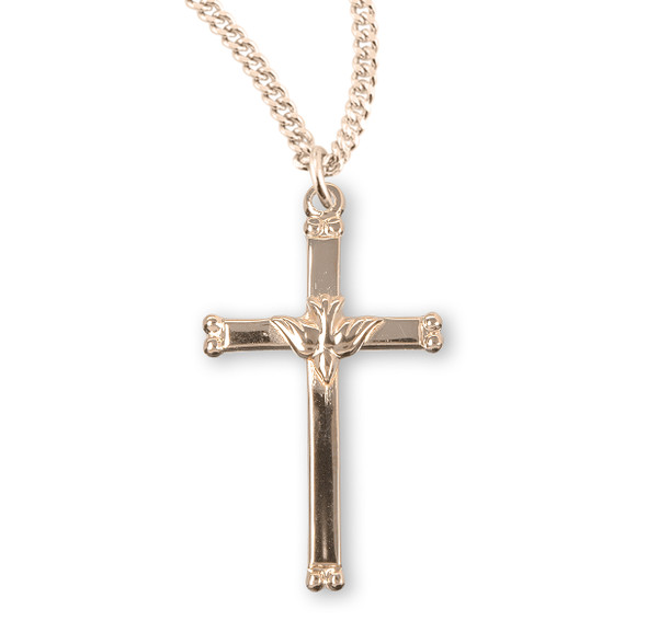 Gold Over Sterling Silver Cross with Holy Spirit