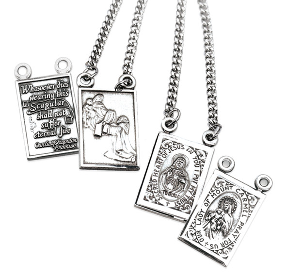 Sterling Silver Two Piece Scapular Medals