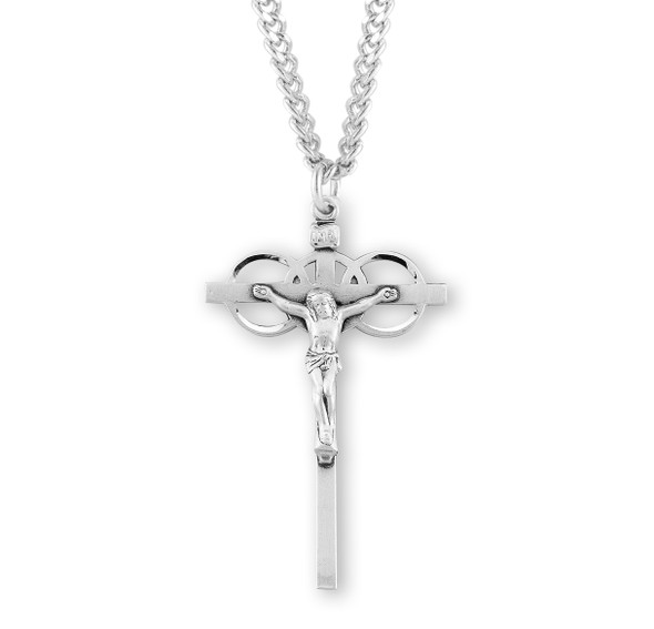 Three Ring Sterling Silver Wedding Crucifix