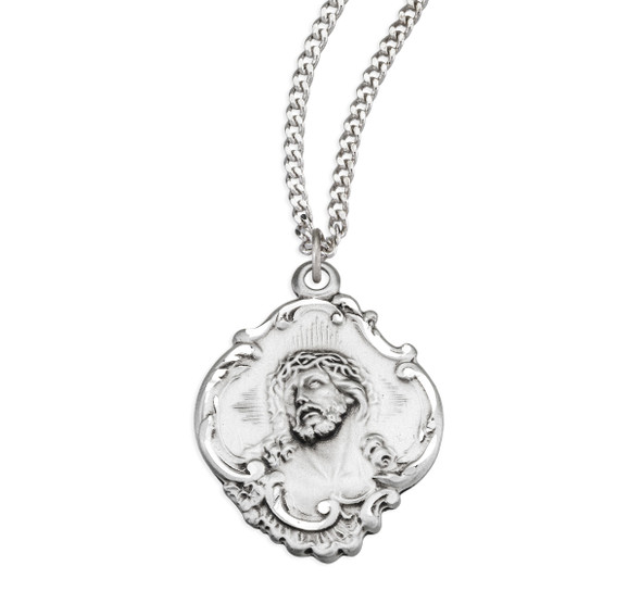 Sterling Silver Fancy Baroque Style "Crown of Thorns" Medal