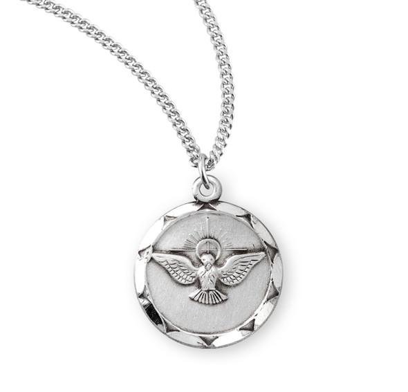 Holy Spirit Round Sterling Silver Medal