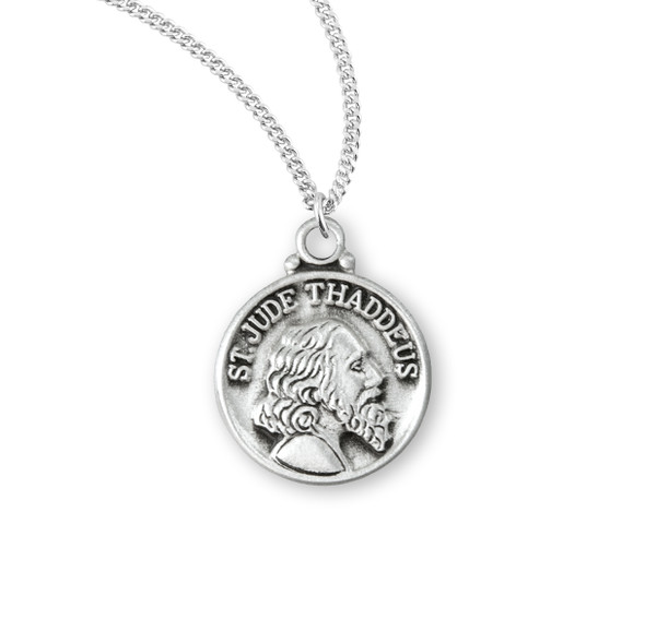 Saint Jude Sterling Silver Bust Medal