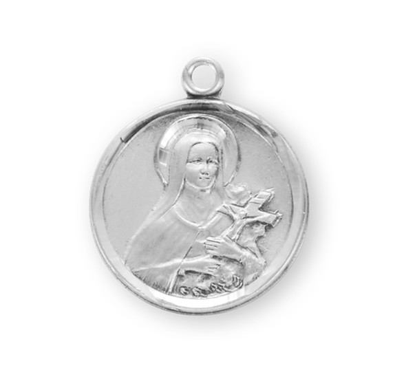 Saint Therese of Lisieux Round Sterling Silver Medal