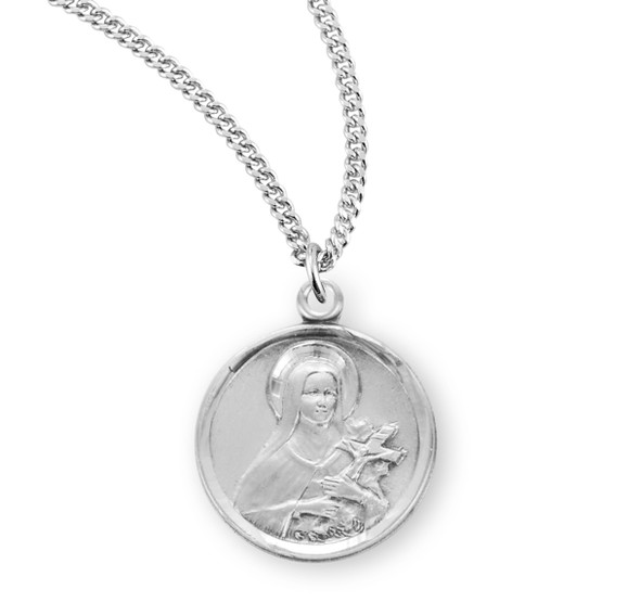 Saint Therese of Lisieux Round Sterling Silver Medal