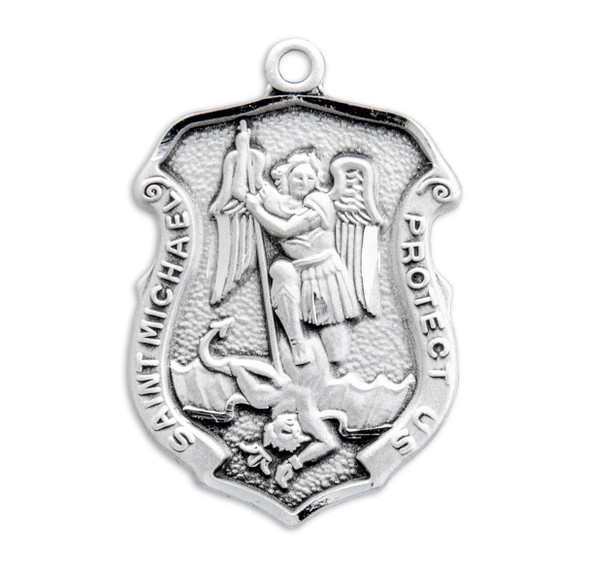 Saint Michael Sterling Silver Badge Medal