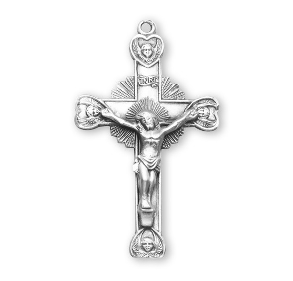 Cherub Design Sterling Silver Crucifix