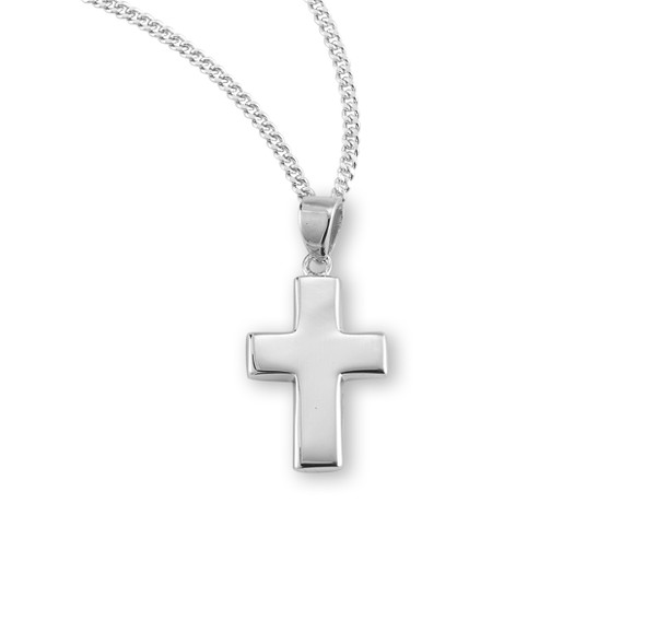 Plain Wide Sterling Silver Cross