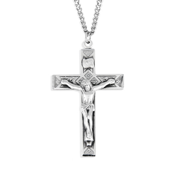 Sterling Silver Detailed Crucifix