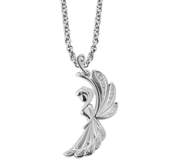 Sterling Silver Angel Profile with CZ Wings & Accents