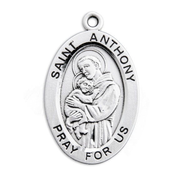 Patron Saint Anthony Oval Sterling Silver Medal