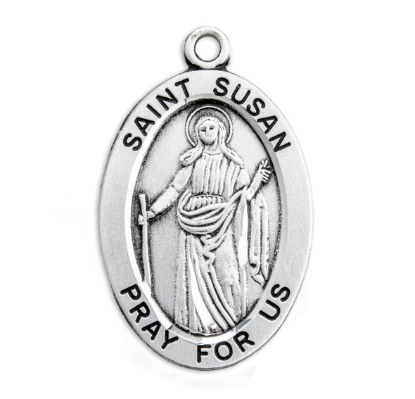 Patron Saint Susan Oval Sterling Silver Medal