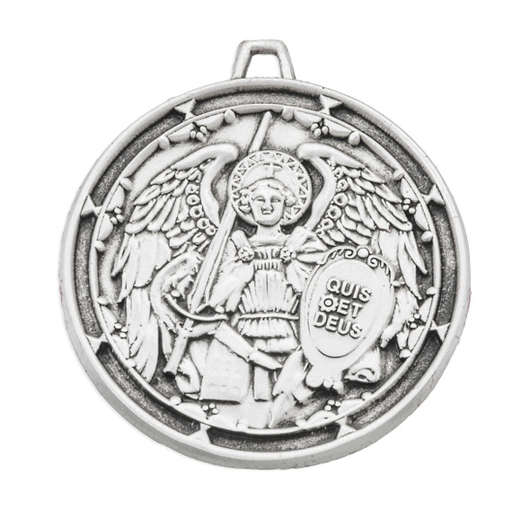 Saint Michael the Archangel Round Sterling Silver Medal