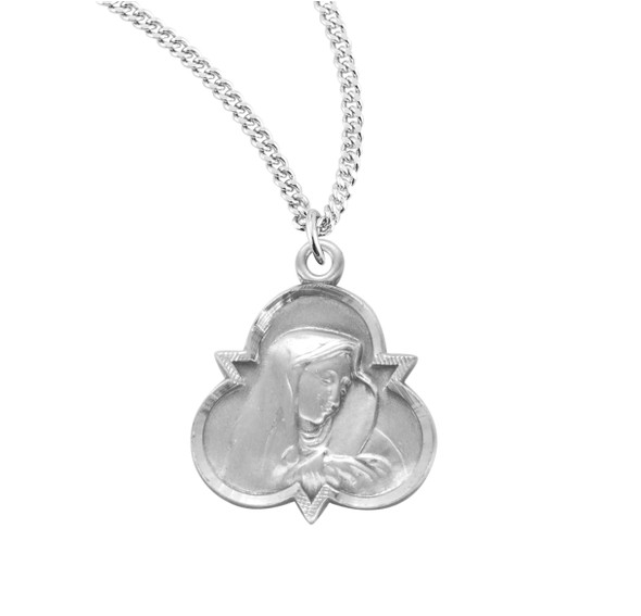 Our Lady of Sorrows Sterling Silver Trinity Symbol Medal