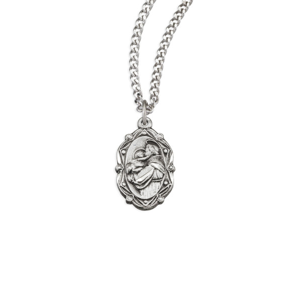 Saint Anthony Oval Sterling Silver Medal