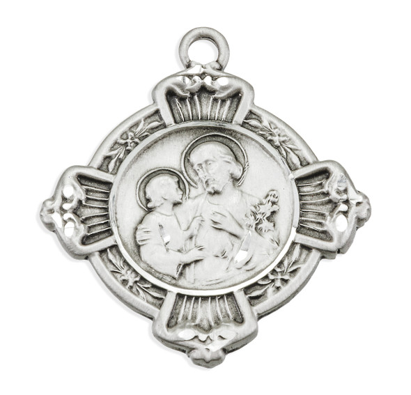 Sterling Silver St. Joseph Cross Medal