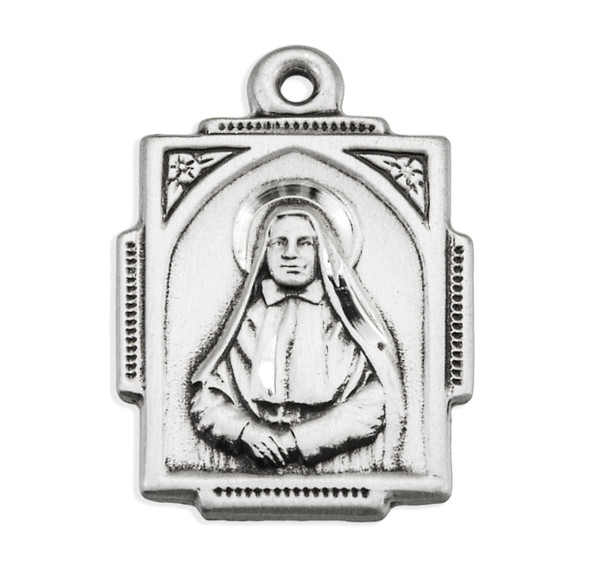 Sterling Silver St. Frances X. Cabrini Square Medal Sterling Silver St. Frances X. Cabrini Square Medal