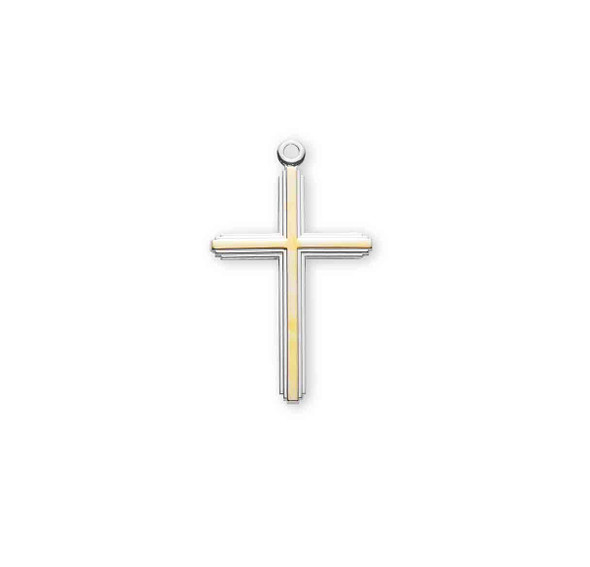 Two-Tone Sterling Silver Inlay Cross