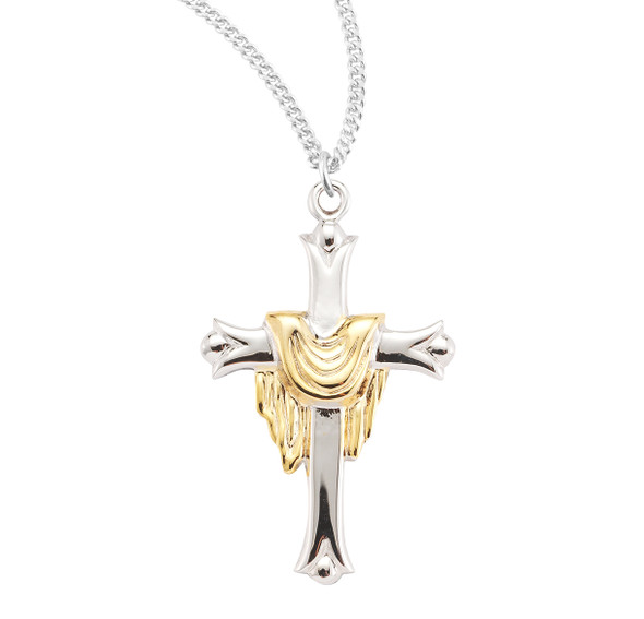 Sterling Silver Cross with a Gold Plated Robe Sterling Silver Cross with a Gold Plated Robe