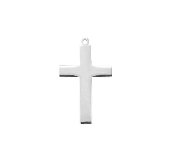 Sterling Silver High Polished Plain Cross