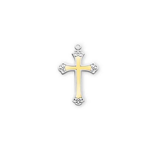 Two Tone Sterling Silver Cross