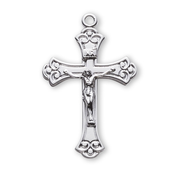 Swirled Sterling Silver Crucifix