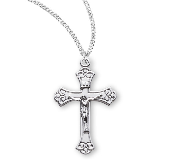 Swirled Sterling Silver Crucifix
