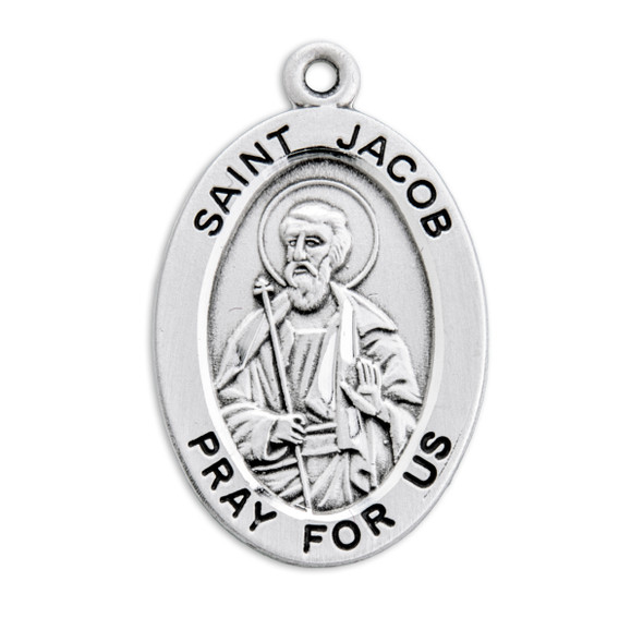 Patron Saint Jacob Oval Sterling Silver Medal Patron Saint Jacob Oval Sterling Silver Medal