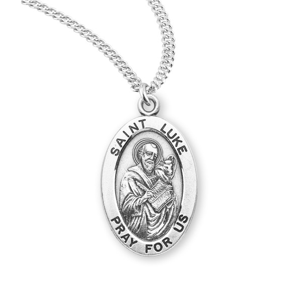 Patron Saint Luke Oval Sterling Silver Medal