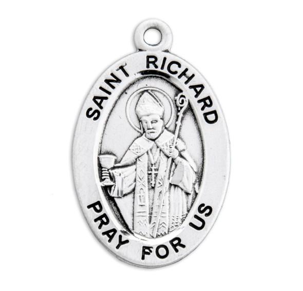 Patron Saint Richard Oval Sterling Silver Medal
