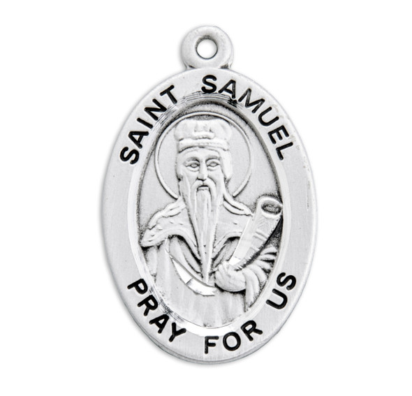 Patron Saint Samuel Oval Sterling Silver Medal