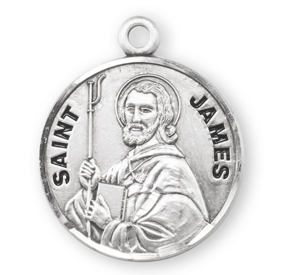 Patron Saint James Round Sterling Silver Medal