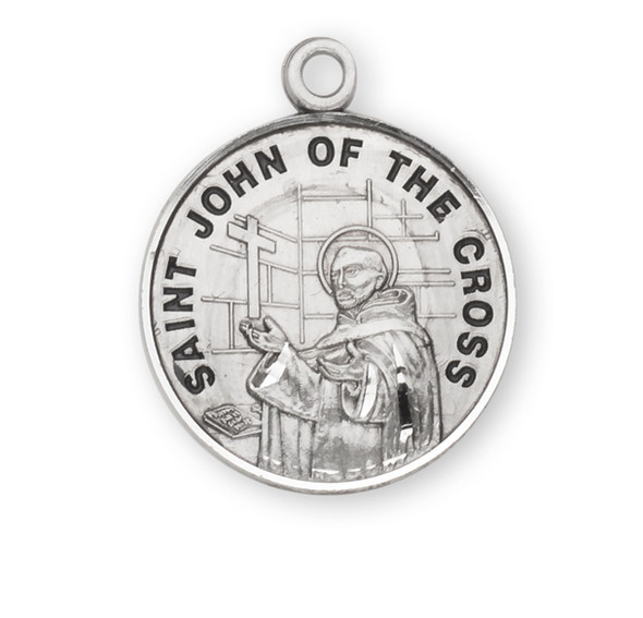 Patron Saint John of the Cross Round Sterling Silver Medal