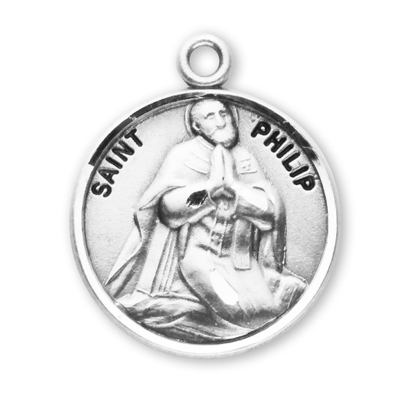 Patron Saint Philip Round Sterling Silver Medal