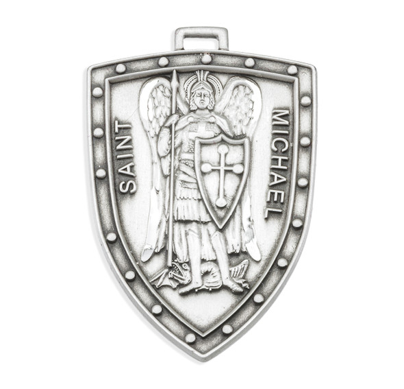 Saint Michael Sterling Silver Shield Medal