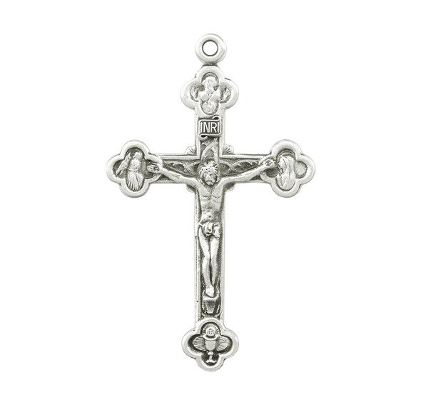Budded Sterling Silver Crucifix