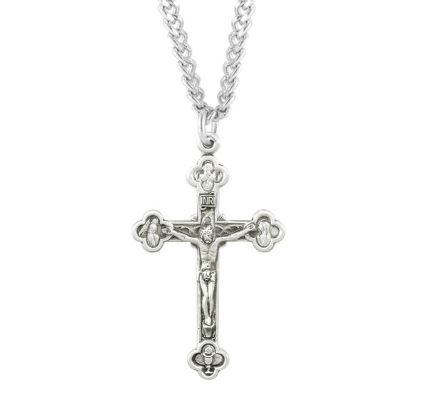 Budded Sterling Silver Crucifix