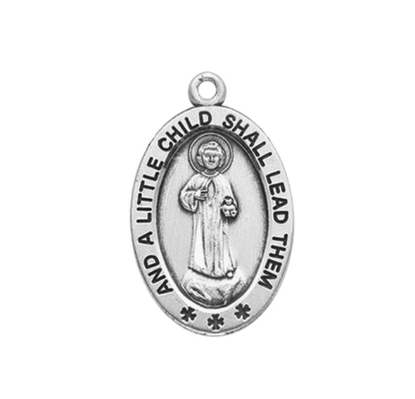 Christ "A Little Child" Oval Sterling Silver Medal